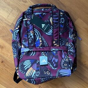 Farm Rio x Adidas BACKPACK purple burgundy butterfly backpack NWT